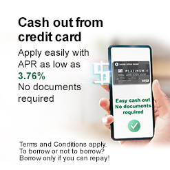 View details, Cash out from credit card Apply easily with APR as low as 3.76% Easy cash out and no documents required